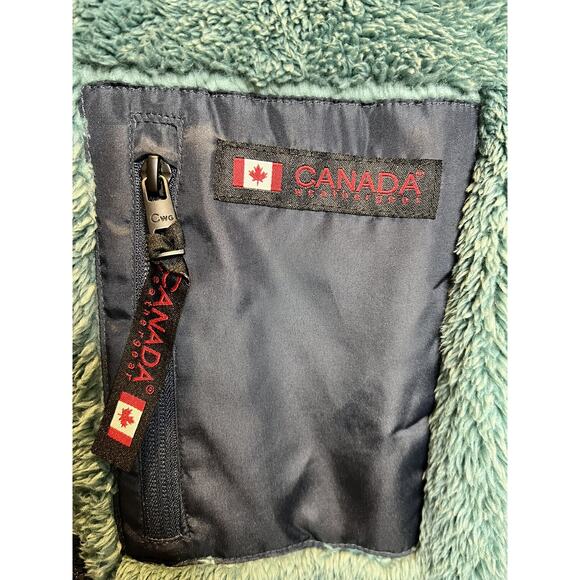 Canada Weather Heat Women’s Teal Deep Pile Fleece Hoodie Size Medium - Picture 2 of 6